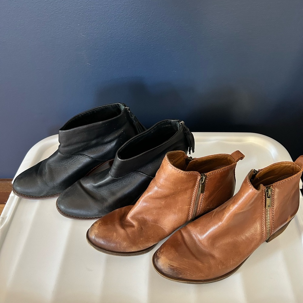 Women's Black and Brown Ankle Boots